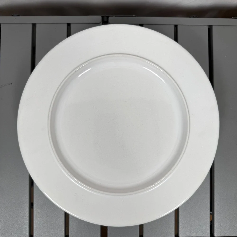 Set of 5x Vintage 1986 Sasaki Anello White Plates Vignelli Designs Made in Japan